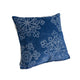 Rola Square Throw Pillow | Silver Snowflake Embroidery | Blue Velvet 20"