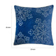 Rola Square Throw Pillow | Silver Snowflake Embroidery | Blue Velvet 20"