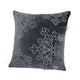 Rola Square Throw Pillow | Silver Snowflake Embroidery | Gray Velvet 20"
