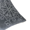 Rola Square Throw Pillow | Silver Snowflake Embroidery | Gray Velvet 20"