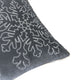 Rola Square Throw Pillow | Silver Snowflake Embroidery | Gray Velvet 20"