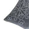 Rola Square Throw Pillow | Silver Snowflake Embroidery | Gray Velvet 20"