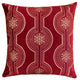 Rola Square Throw Pillow | Geometric Snowflake Embroidery | Red Velvet 20"