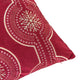 Rola Square Throw Pillow | Geometric Snowflake Embroidery | Red Velvet 20"