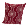 Rola Square Throw Pillow | Geometric Snowflake Embroidery | Red Velvet 20"