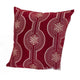 Rola Square Throw Pillow | Geometric Snowflake Embroidery | Red Velvet 20"