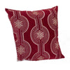 Rola Square Throw Pillow | Geometric Snowflake Embroidery | Red Velvet 20"