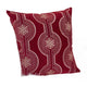 Rola Square Throw Pillow | Geometric Snowflake Embroidery | Red Velvet 20"
