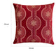 Rola Square Throw Pillow | Geometric Snowflake Embroidery | Red Velvet 20"