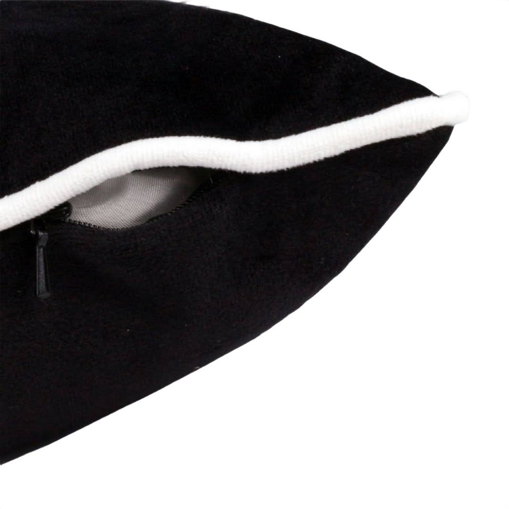 Vobo Lumbar Pillow | Ghost | Pumpkin | & Boo Embroidery | Ivory Velvet 14x20