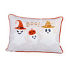 Vobo Lumbar Pillow | Ghost | Pumpkin | & Boo Embroidery | Ivory Velvet 14x20