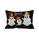 Vobo Lumbar Pillow | Ghost | Pumpkin | & Boo Embroidery | Black Velvet 14x20