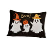 Vobo Lumbar Pillow | Ghost | Pumpkin | & Boo Embroidery | Black Velvet 14x20
