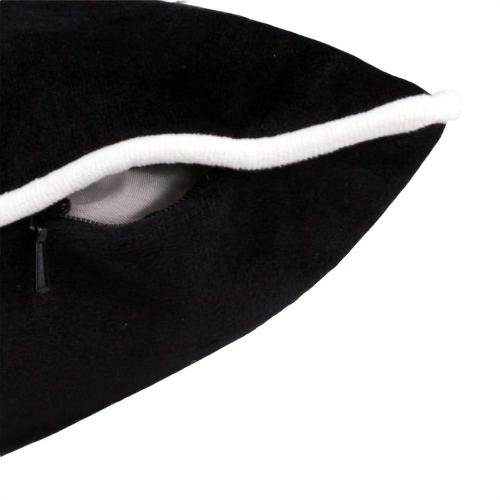 Vobo Lumbar Pillow | Ghost | Pumpkin | & Boo Embroidery | Black Velvet 14x20