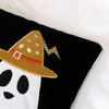 Vobo Lumbar Pillow | Ghost | Pumpkin | & Boo Embroidery | Black Velvet 14x20