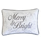 Lumbar Pillow | Merry & Bright Script | Embroidered White Velvet | 14x20