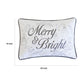 Lumbar Pillow | Merry & Bright Script | Embroidered White Velvet | 14x20