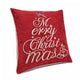 Aure Square Throw Pillow | Merry Christmas Embroidery | Red Velvet 20"