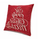 Aure Square Throw Pillow | Merry Christmas Embroidery | Red Velvet 20"