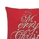 Aure Square Throw Pillow | Merry Christmas Embroidery | Red Velvet 20"