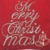 Aure Square Throw Pillow | Merry Christmas Embroidery | Red Velvet 20"