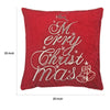 Aure Square Throw Pillow | Merry Christmas Embroidery | Red Velvet 20"