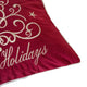 Aure Square Throw Pillow | Happy Holidays Embroidery | Red Velvet 20"