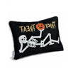 Teya Lumbar Pillow | Skeleton Embroidery | Trick or Treat Black Velvet 14x20