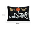 Teya Lumbar Pillow | Skeleton Embroidery | Trick or Treat Black Velvet 14x20