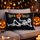 Teya Lumbar Pillow | Skeleton Embroidery | Trick or Treat Black Velvet 14x20
