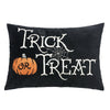 Teya Lumbar Pillow | TRICK OR TREAT Embroidery Pumpkin | Black Velvet 14x20