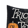 Teya Lumbar Pillow | TRICK OR TREAT Embroidery Pumpkin | Black Velvet 14x20