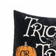 Teya Lumbar Pillow | TRICK OR TREAT Embroidery Pumpkin | Black Velvet 14x20