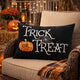 Teya Lumbar Pillow | TRICK OR TREAT Embroidery Pumpkin | Black Velvet 14x20