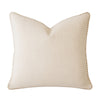 Niva Square Throw Pillow | Linen-Like Ivory | Decorative Stitched trim 24x24
