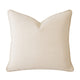 Niva Square Throw Pillow | Linen-Like Ivory | Decorative Stitched trim 24x24