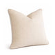 Niva Square Throw Pillow | Linen-Like Ivory | Decorative Stitched trim 24x24