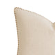 Niva Square Throw Pillow | Linen-Like Ivory | Decorative Stitched trim 24x24