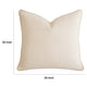 Niva Square Throw Pillow | Linen-Like Ivory | Decorative Stitched trim 24x24
