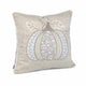 Niva Square Throw Pillow | Lace Embroidered Pumpkin | Linen-Blend Taupe 20"