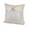 Niva Square Throw Pillow | Lace Embroidered Pumpkin | Linen-Blend Taupe 20"