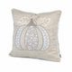 Niva Square Throw Pillow | Lace Embroidered Pumpkin | Linen-Blend Taupe 20"