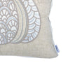 Niva Square Throw Pillow | Lace Embroidered Pumpkin | Linen-Blend Taupe 20"
