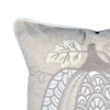 Niva Square Throw Pillow | Lace Embroidered Pumpkin | Linen-Blend Taupe 20"