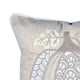 Niva Square Throw Pillow | Lace Embroidered Pumpkin | Linen-Blend Taupe 20"