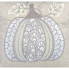 Niva Square Throw Pillow | Lace Embroidered Pumpkin | Linen-Blend Taupe 20"