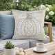 Niva Square Throw Pillow | Lace Embroidered Pumpkin | Linen-Blend Taupe 20"