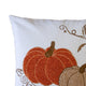 Niva Square Throw Pillow | Embroidered Rust Pumpkins | White Cotton 20"