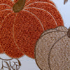 Niva Square Throw Pillow | Embroidered Rust Pumpkins | White Cotton 20"