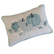 Niva Lumbar Pillow | Blue Embroidered Pumpkin | Ivory Cotton-Blend 14x20